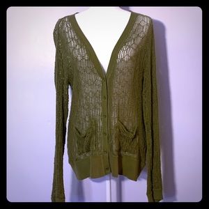 Free People Crochet Knit Sweater size L Large